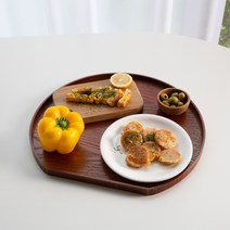 대나무 뱀부 반달 나무 우드 원목 옻칠 트레이 쟁반 다크브라운, 뱀부 옻칠 트레이 (다크브라운)