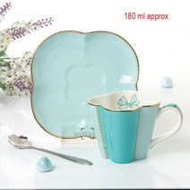 애프터눈 티 세트 호텔 찻잔 브런치 디저트 접시YeFine 도자기 오후 홍차 컵과 접시 세트 Drinkware 커피, 06 E