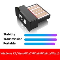 카파이 와이파이 동글 휴대용 무선 USB 블루투스 호환 5.0 어댑터 송신기 수신기 오디오 블루투스 어댑터 컴퓨터 노트북 마우스, 미니 동글, 블루투스 v5.0