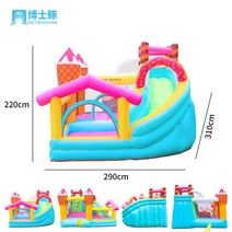 에어바운스 놀이터 실내 미끄럼틀 실외 가정용 야외 놀이공원 풍선 슬라이스 하마, 10 72043【Ice Cream