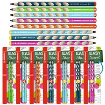 스타빌로 이지그래프연필 2본 세트 왼손잡이 오른손잡이 교정 연필, 오른손용(페트롤/HB)