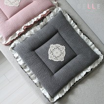 [데코벨] 100수 줄누비 레이스 방석 1단/3단 (의자방석/소파방석)