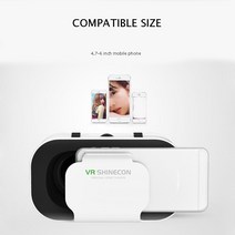VR 체험 스마트 안경 SHINECON BOX 5 Mini Glasses 3D Virtual Reality Headset For Google 판지 Smartp, 한개옵션0