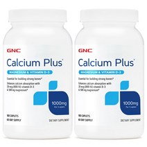 GNC 칼슘 플러스 1000mg 180정 x 2 (총2개), 2병