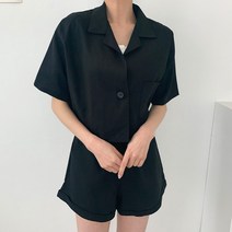 여자 린넨 여름 반팔 캐주얼 숏 데일리 자켓
