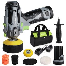 광택기 폴리싱 WORKPRO-12V 무선 미니 전기 자동차 광택 머신 3 인치 리튬 배터리 2 개 버퍼 폴리셔 키트, 01 W125108AS