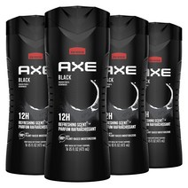AX 바디 워시 블랙 4개 12시간 상쾌한 향기 클렌저 냉동 배 시더우드 남성용 100% 식물성 모이스처라이저 16온스, [01] 바디워시