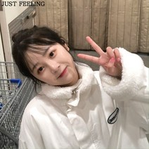 JUST FEEL!NG 양면 코트 겨울 캐주얼 부드럽고 따뜻한 도톰 뽀글이자켓
