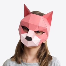 종이가면 페이퍼크래프트 도안 3D 모형 접기 DIY 페이퍼토이 동물 입체퍼즐 토끼 유니콘 여유 호랑이 말, O + 광택타입