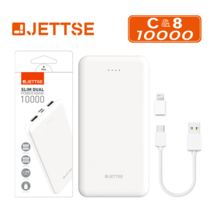 JETTSE 슬림 듀얼 휴대용 파워뱅크 아이폰 갤럭시 보조배터리10000mAh, JETTSE 젯스 슬림듀얼 보조배터리 10000mAh, 혼합색상, JTS-PB100
