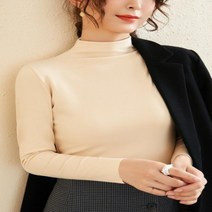여자 양면 기모 폴라 목티 이너티 웜톤 겨울 티셔츠
