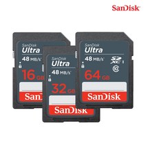 샌디스크 SD카드 울트라 Class10 카메라 메모리 SDUNB, 32GB