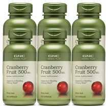 GNC 크랜베리 프루트 500mg 캡슐 글루텐 프리 무설탕, 100개입, 6개