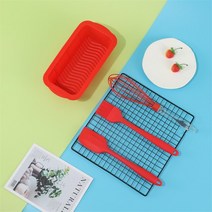 카스테라틀 식빵틀 다쿠아즈틀 직사각형 실리콘 몰드 베이킹 팬 주방 용품 토스트 케이크 액세서리 무취 4 개세트, YH-803-Red Set