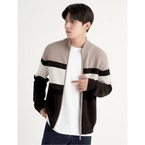 BEAN POLE 베이지 컬러 블록 풀 집업 카디건 28513