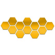 이동식파티션 가리개 칸막이 주방파티션 12Pcs 3D 거울 벽 스티커 DIY 육각형 모양 이동식 거실 데칼 아트, 01 금_02 80x70x40mm