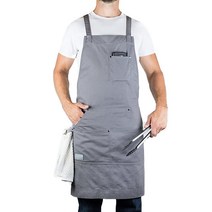 Hudson Durable Goods 주방 BBQ 그릴용 전문가 등급 셰프 앞치마 블랙, Gray