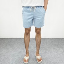 엠클로 남자 빅사이즈 연청 진청 흑청 4부 밴딩 스판 데님 기본 청반바지 3컬러 3XL