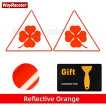 도어 사이드 펜더 윙 스티커 알파 로미오 스텔비오 줄리아 159 줄리에타 147 미토에 대한 네 잎 클로버 그, 04 Reflective orange