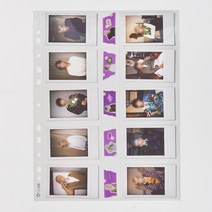 하이하바 포토카드 속지 20종/3공 바인더/미니포카북/사진앨범 스크랩북 씰스티커 엽서 월팸 인스 유희왕카드 굿즈보관, 10매, 10포켓(24x31)