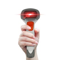 큐알코드스캔 무선 핑거 스캐너 창고 QR코드 리더기, 화이트 유선