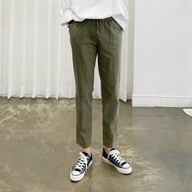 아도르클래식 9부 바람 쿨링 린넨 6컬러 밴딩 워싱 긴바지