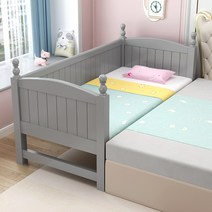 확장형 난간 침대 보조 베드 안전 간이 확장 침대틀, 베이지 150x70x40 3면 가드레일