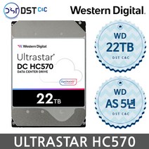 [WD공식인증점] WD ULTRASTAR 울트라스타 HC570 22TB HDD SATA3 PMR CMR AS 5년보증 나스용 기업용 HDD