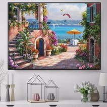 실십자수 프린트패키지-바닷가별장(9카운트 4올수)