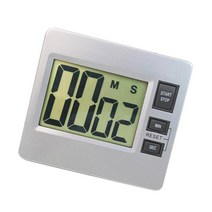 대형 LCD 디지털 주방 요리 SPA 스포츠 타이머 카운트다운 설정, 실버, 플라스틱