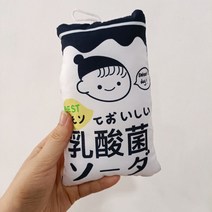 여름 신선한 요구르트 음료 소파 쿠션 핑크 베개 쇼파 침실 거실 음식 디저트 간식, 작은 펜던트 유산균 약 15cm