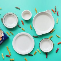 빈티지 패턴 라인 홈세트 레트로 1인세트 한식기 양식기, 7. 손잡이볼, 2호 화이트