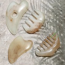 두피 페이스 밀랍 수지 괄사 마사지, 하트 홀 괄사, 1개