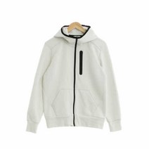 유니클로 화이트 면혼방 네오플랜후드집업자켓 공용 1990