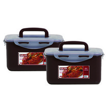 리젠리빙 세이프락 김치통 10L 2P 밀폐용기 김장 김치냉장고 직사각 핸디형 안심용기