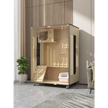 고양이 집 장난감 둥지 케이지 럭셔리 캐비닛 캐비넷, 7.H1캐터리60X60X120CM블랙자가설치