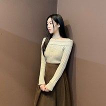 드리뮤즈 여성 단추 오프숄더 니트 3color