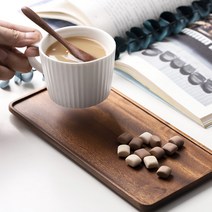 미니사각원목 우드트레이 다과 다도트레이 카페 차받침 간식접시 2사이즈, 미디움