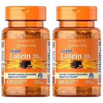 Puritans Pride 퓨리탄 루테인 20mg 지아잔틴 120캡슐 2팩, 120정, 2개, 1세트