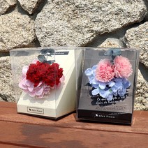 흰내 기념일 프리저브드 카네이션 고급 꽃다발 코사지set 2컬러 택1, 연핑크