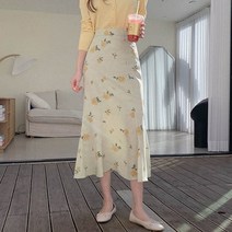 체리빌레 봄하면플라워 플레어 뒷밴딩 롱스커트 쉬폰치마