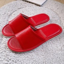 실내 학교 호텔 명품슬리퍼 베란다 휴가 가정 땀안차는 가죽 피부관리실 휴양지, 붉은색, 27호[40-41사이즈 적합]