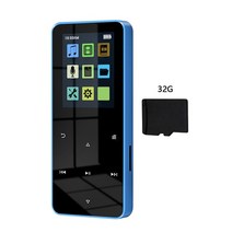 1.8 인치 터치스크린 MP3 MP4 플레이어 HiFi 음악 블루투스 5.0 FM 라디오와 카드 전자 책 휴대용 학생 워, 04 Blue with 32g