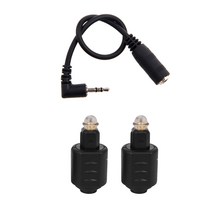 1X 2.5mm ~ 3.5mm 스테레오 오디오 잭 어댑터 및 2X 광학 3.5mm 여성 미니 잭 플러그 디지털 Toslink M 오디오 어댑터, 하나, 보여진 바와 같이