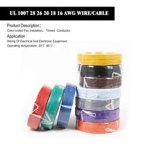 0.2~12mm 철사 반생이 와이어 스텐철사 wholesale 15 미터 1007 28 26 24 22 20 18 16 awg pvc rohs 케이블 장비 전선 awm 주석, 푸른, 18아그, 5m