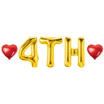 4TH 숫자 알파벳 하트 풍선 세트, 02.골드 4TH
