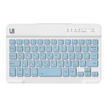 UB BK1 휴대용 무선 블루투스 키보드 슬림형, 블루, 텐키리스