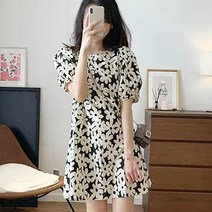 메이킹유 반팔 라운드넥 플라워 소매퍼프 2280비비나원피스