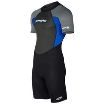 하이퍼플렉스 남성용 액세스 백집 스프링수트 서핑 다이빙, Black/Gray/Blue, M