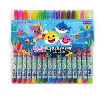 종이나라 핑크퐁 상어가족 나라싸인펜 16색, 혼합 색상, 5세트